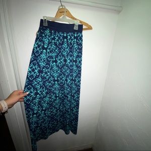 Blue floral maxi skirt